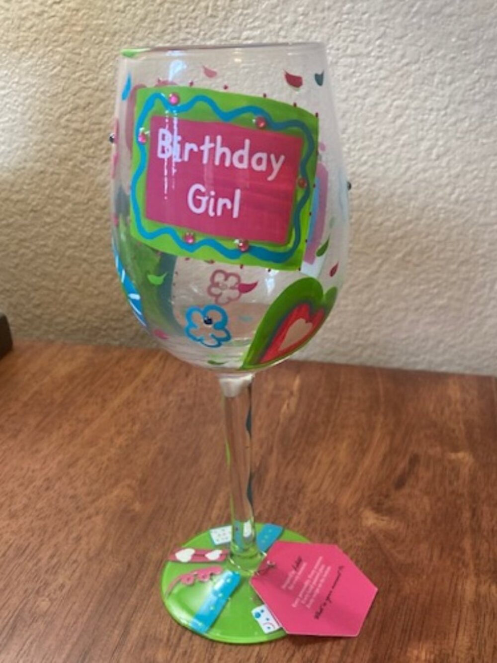 🎉 New Lolita “Birthday Girl, Too” Hand-Painted Wine Glass 🎉